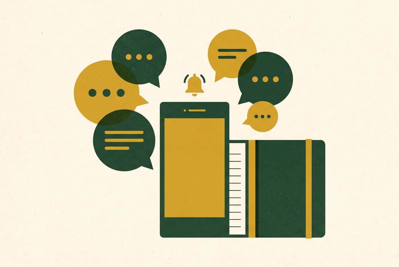 Smartphone mit Sprechblasen
